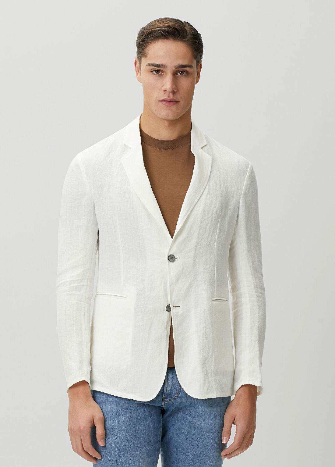 Emporio Armani Beyaz Keten Ceket