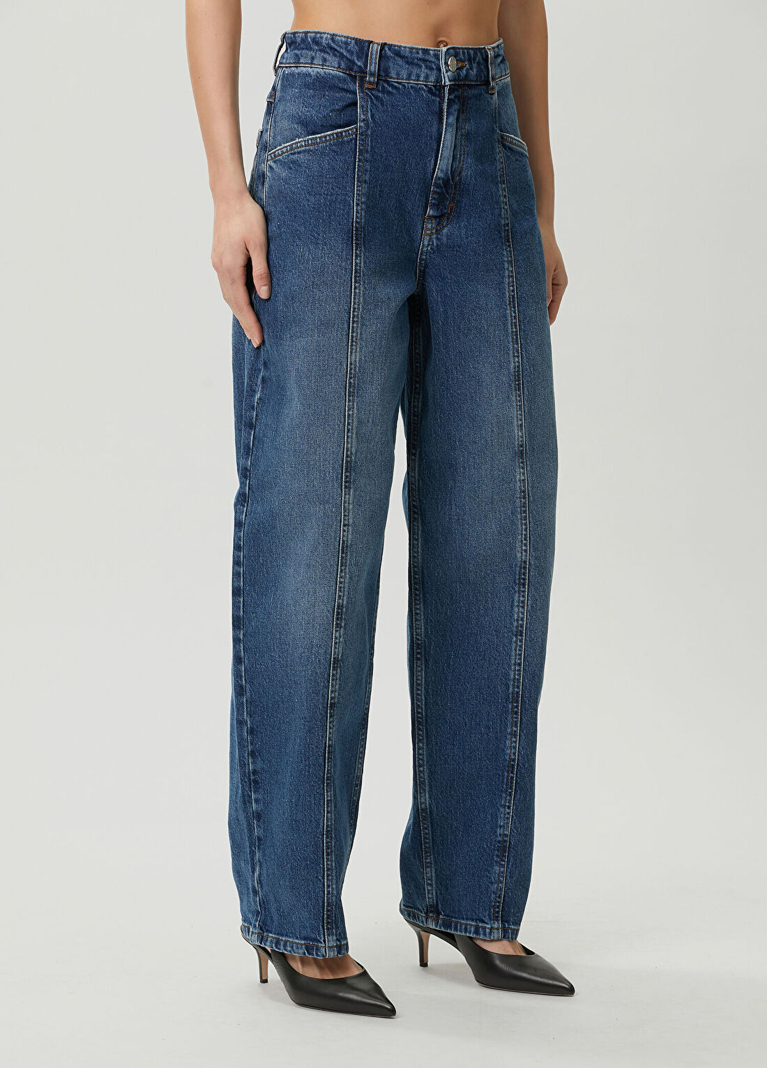 Baum Und Pferdgarten No 02 Loose Fit Koyu Mavi Jean Pantolon görsel 3