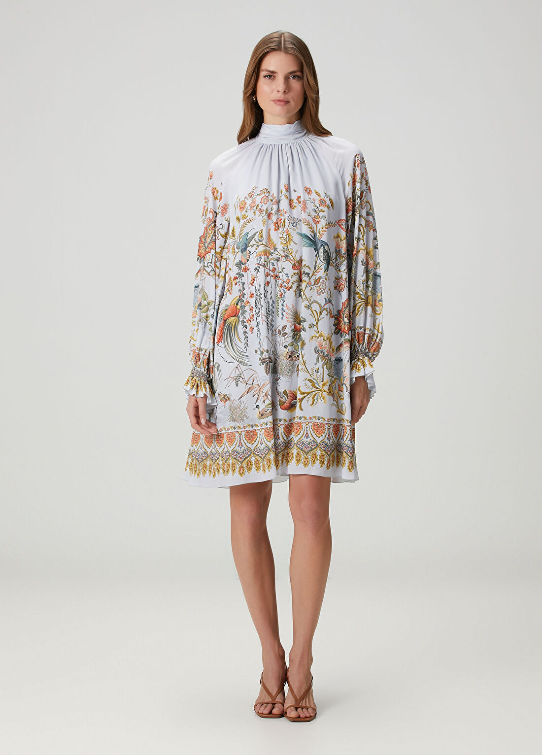 Etro Mavi Desenli Mini Elbise