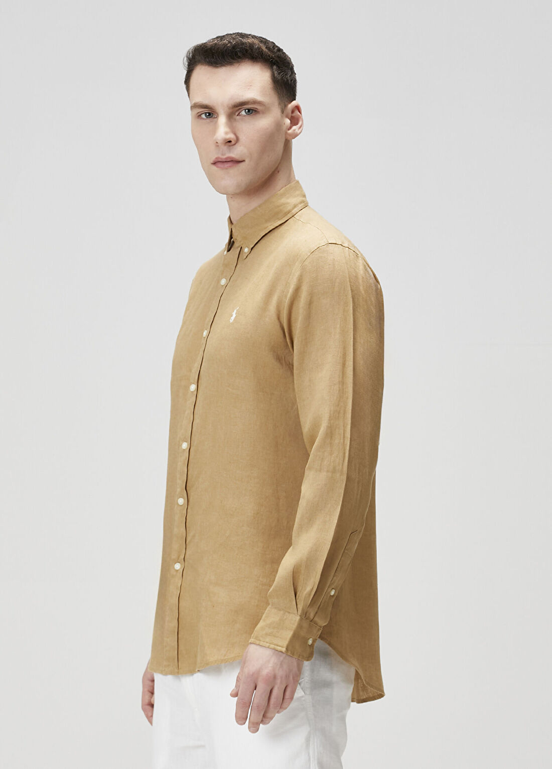 Polo Ralph Lauren Bej Keten Gömlek görsel 3