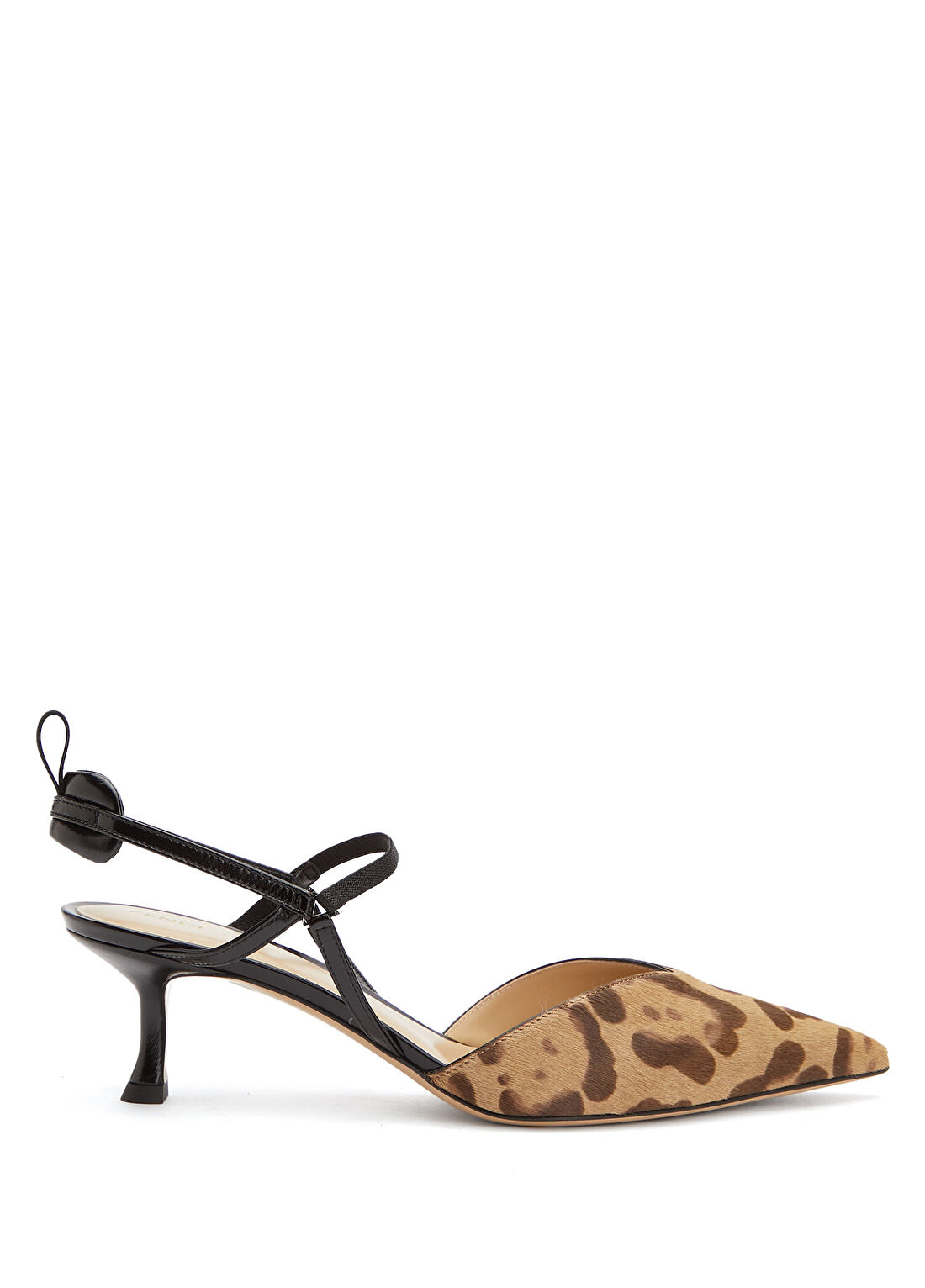 Fendi Colibrì Leopar Desenli Deri Topuklu Ayakkabı