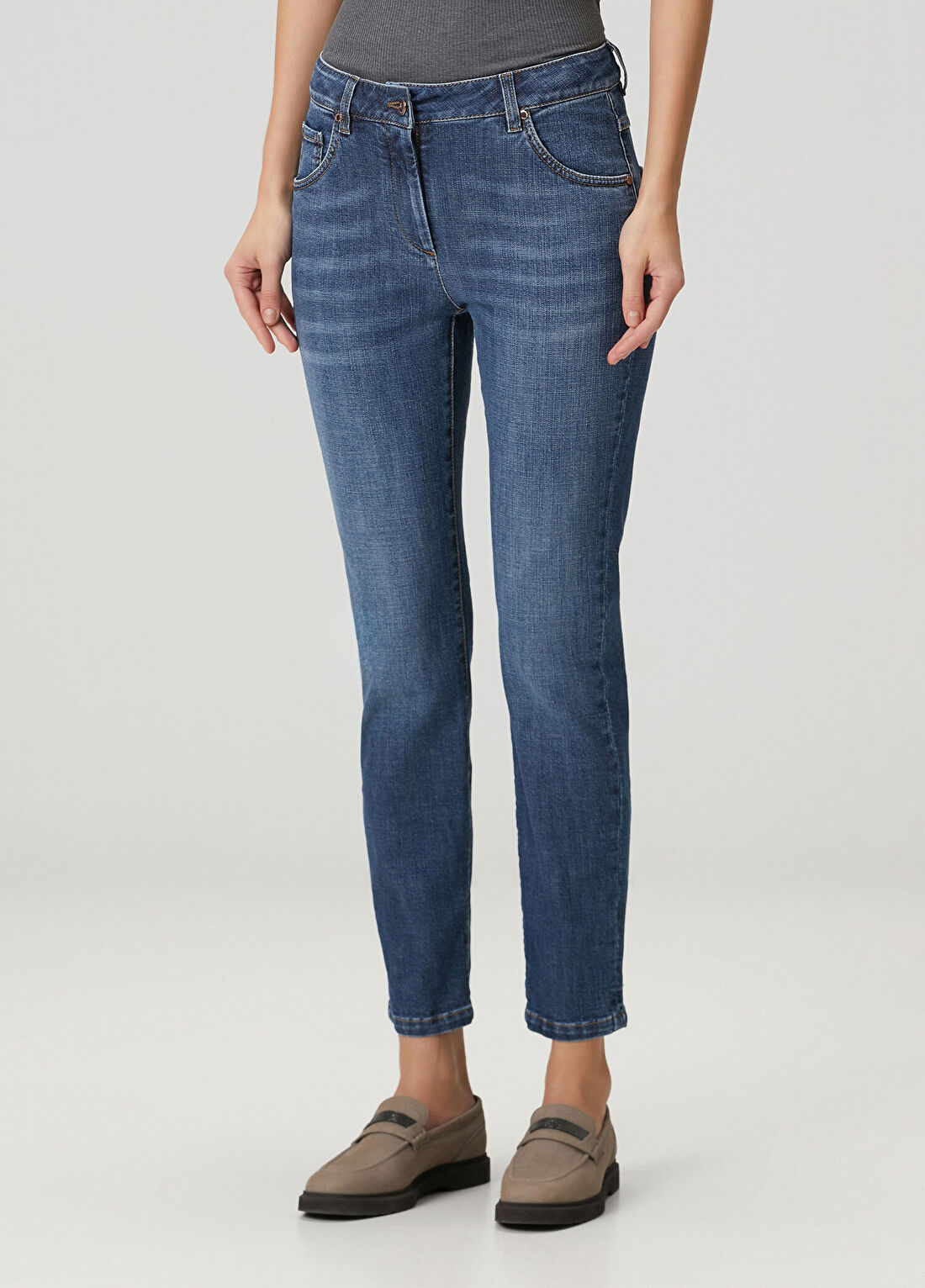 Brunello Cucinelli Mavi Jean Pantolon görsel 3