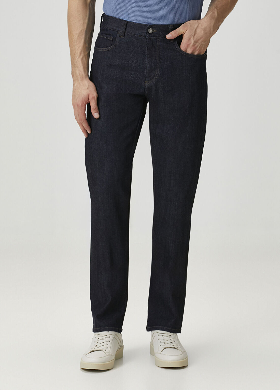 Canali Lacivert Jean Pantolon görsel 2