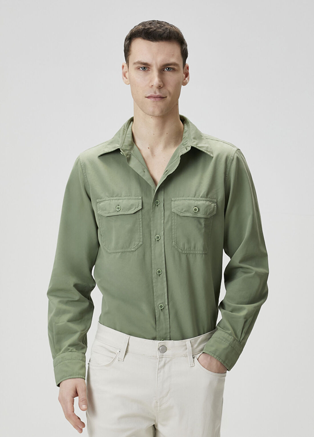 Tom Ford Military Fit Yeşil Gömlek
