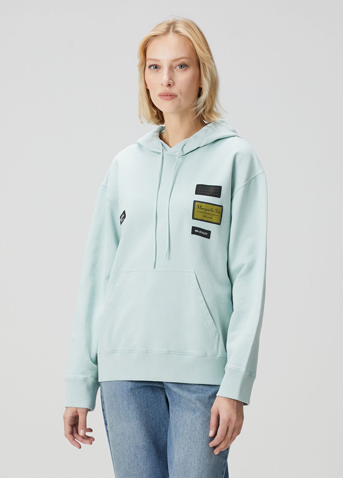 MM6 Maison Margiela Turkuaz Kapüşonlu Sweatshirt