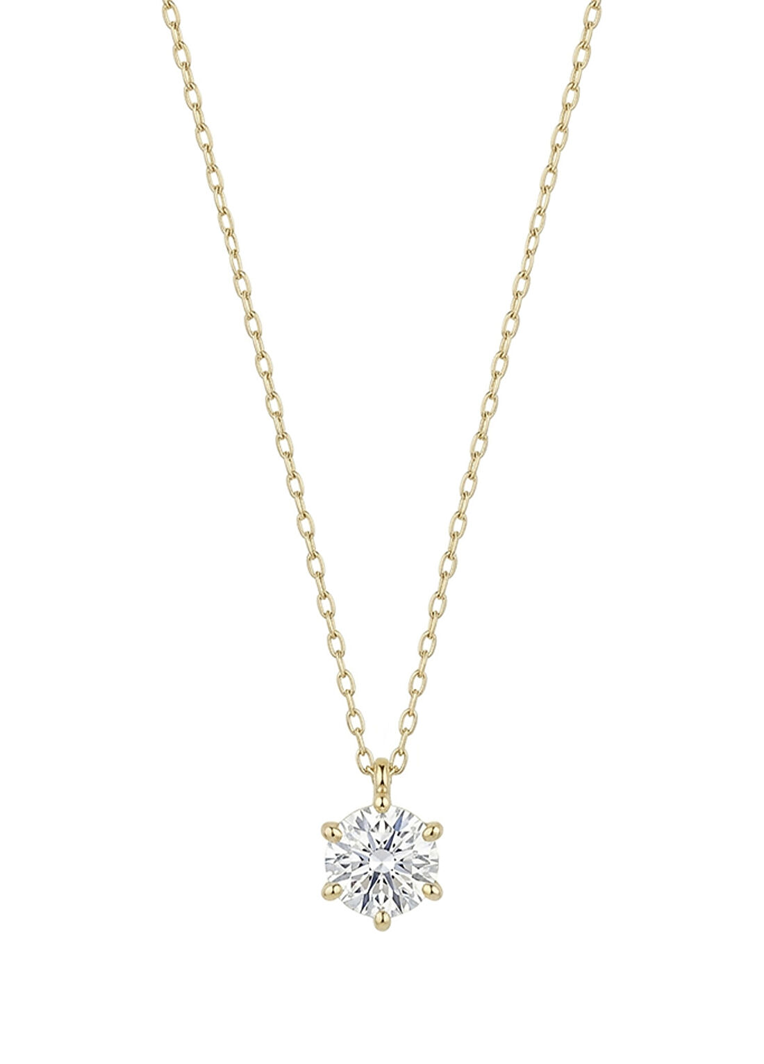 Ginza Design Jewelry Big One Pırlanta Taşlı 14 Ayar Altın Kadın Kolye