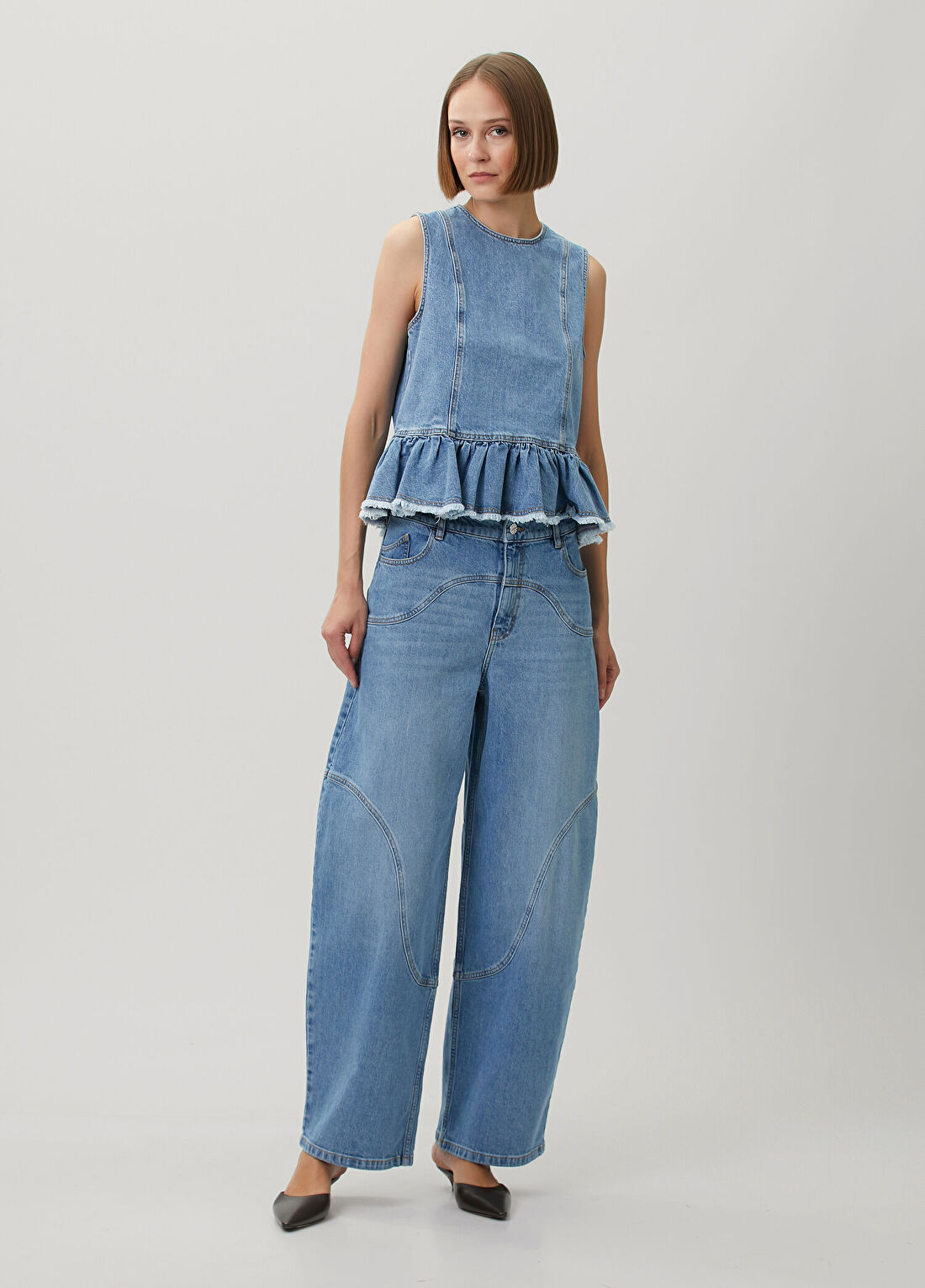 Baum Und Pferdgarten Madinel Mavi Denim Bluz görsel 2