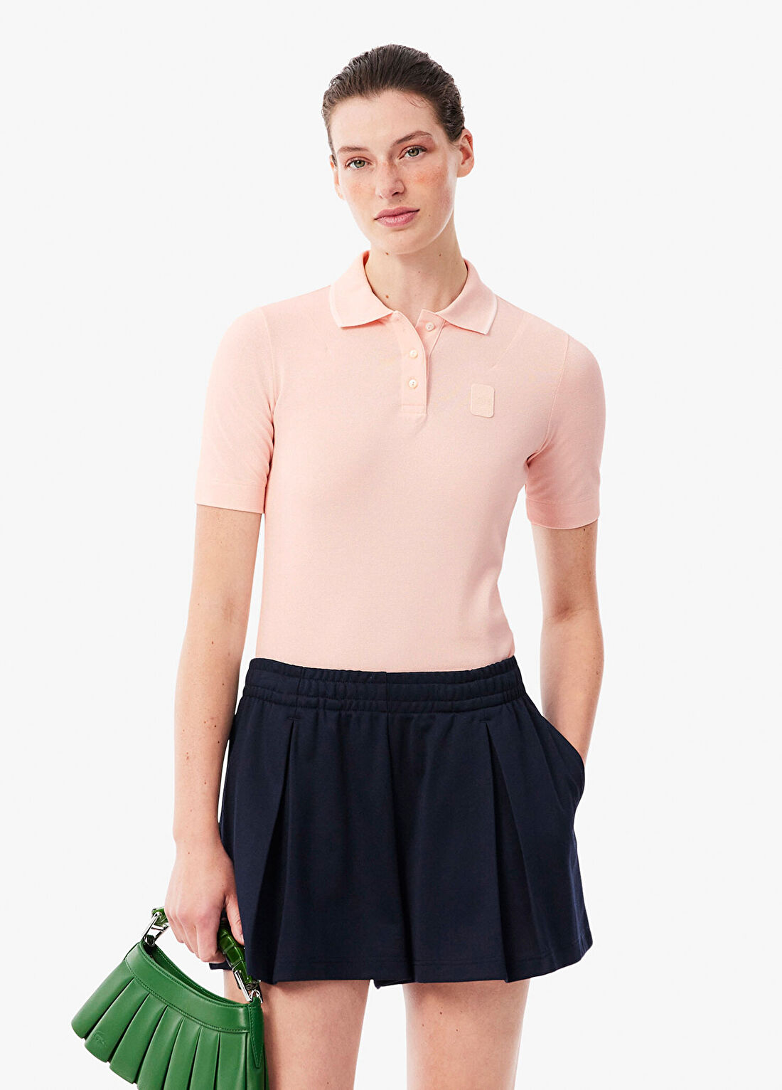 Lacoste Pembe Polo Yaka Slim Fit Kısa Kollu Kadın T-Shirt