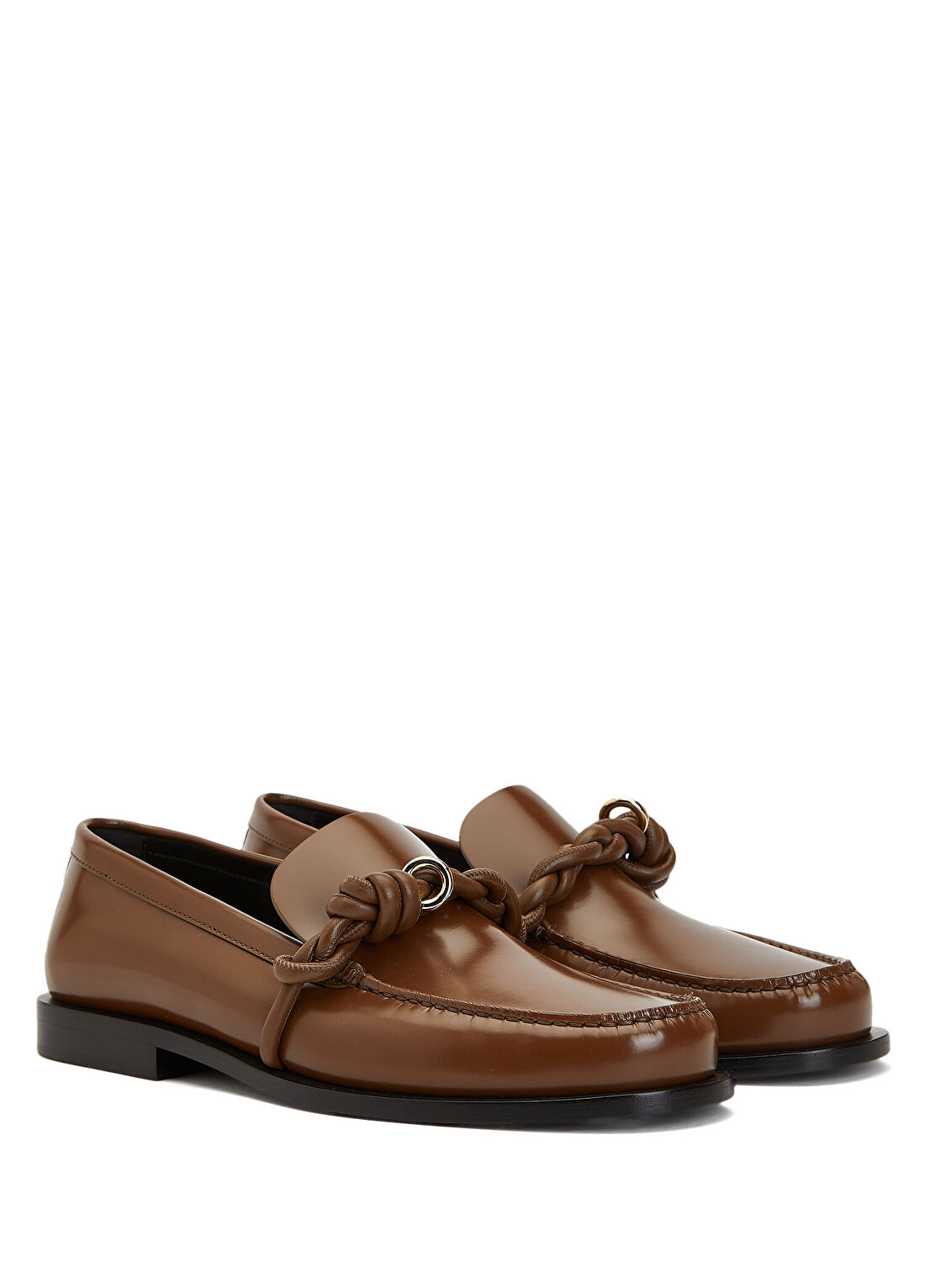 Jil Sander Kahverengi Kadın Deri Loafer görsel 2