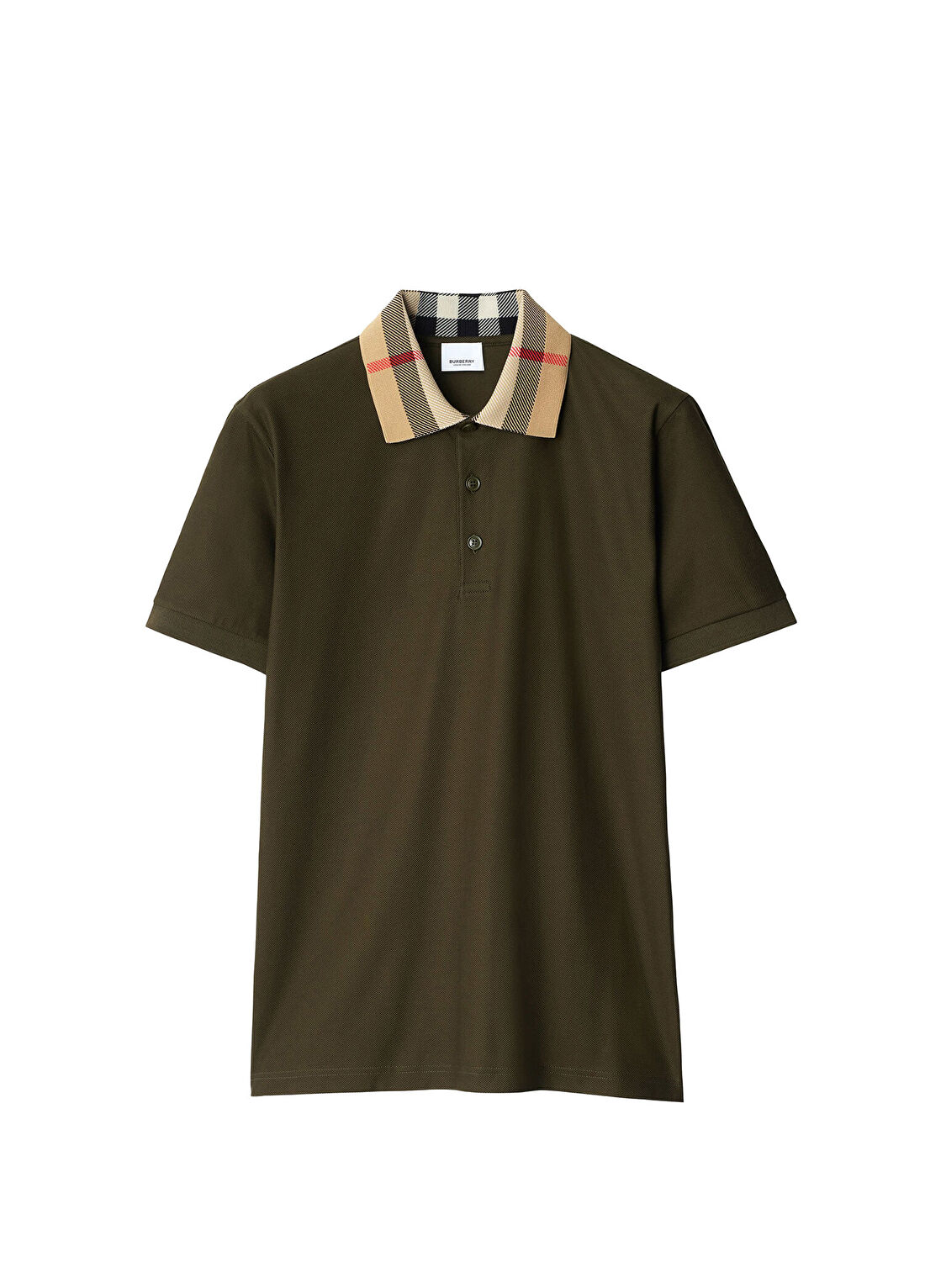 Burberry Haki Pamuklu Polo Yaka Kısa Kollu Erkek T-Shirt