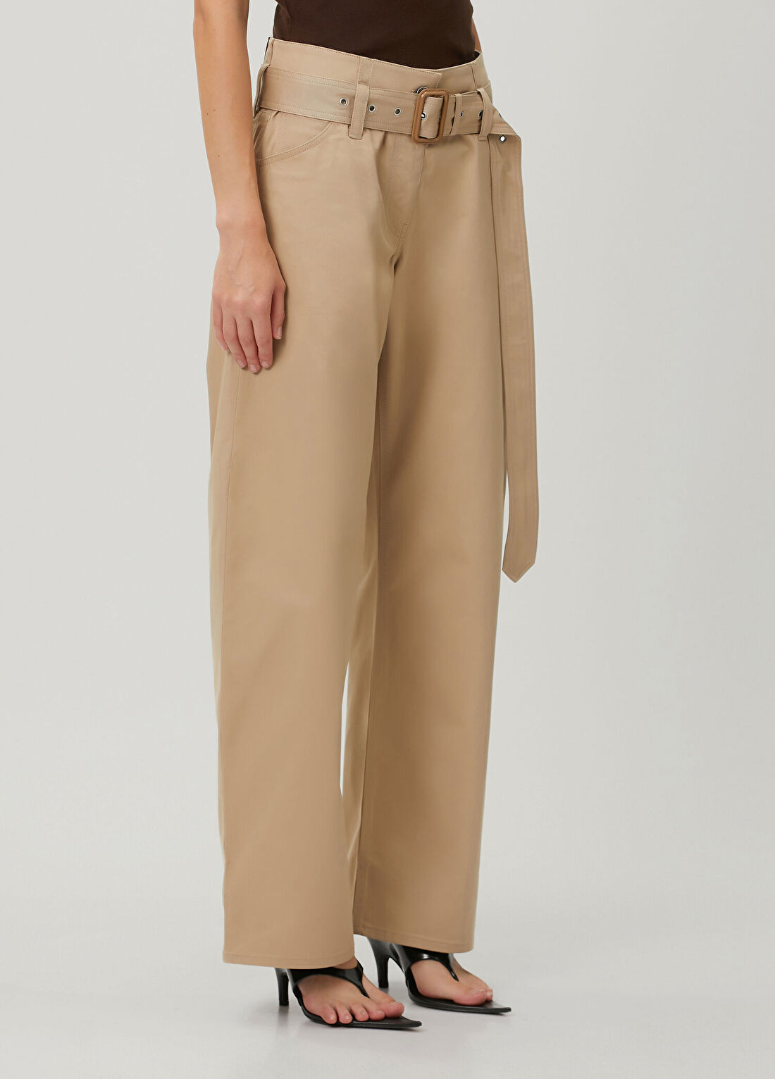 Acne Studios Regular Fit Bej Twill Pantolon görsel 3