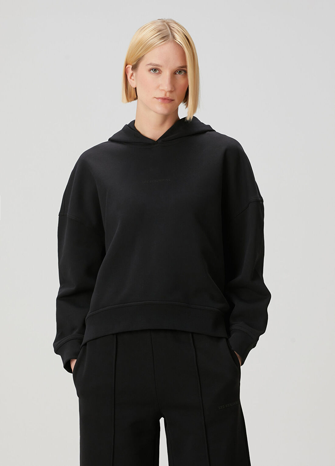 Les Benjamins Siyah Kapüşonlu Sweatshirt görsel 3