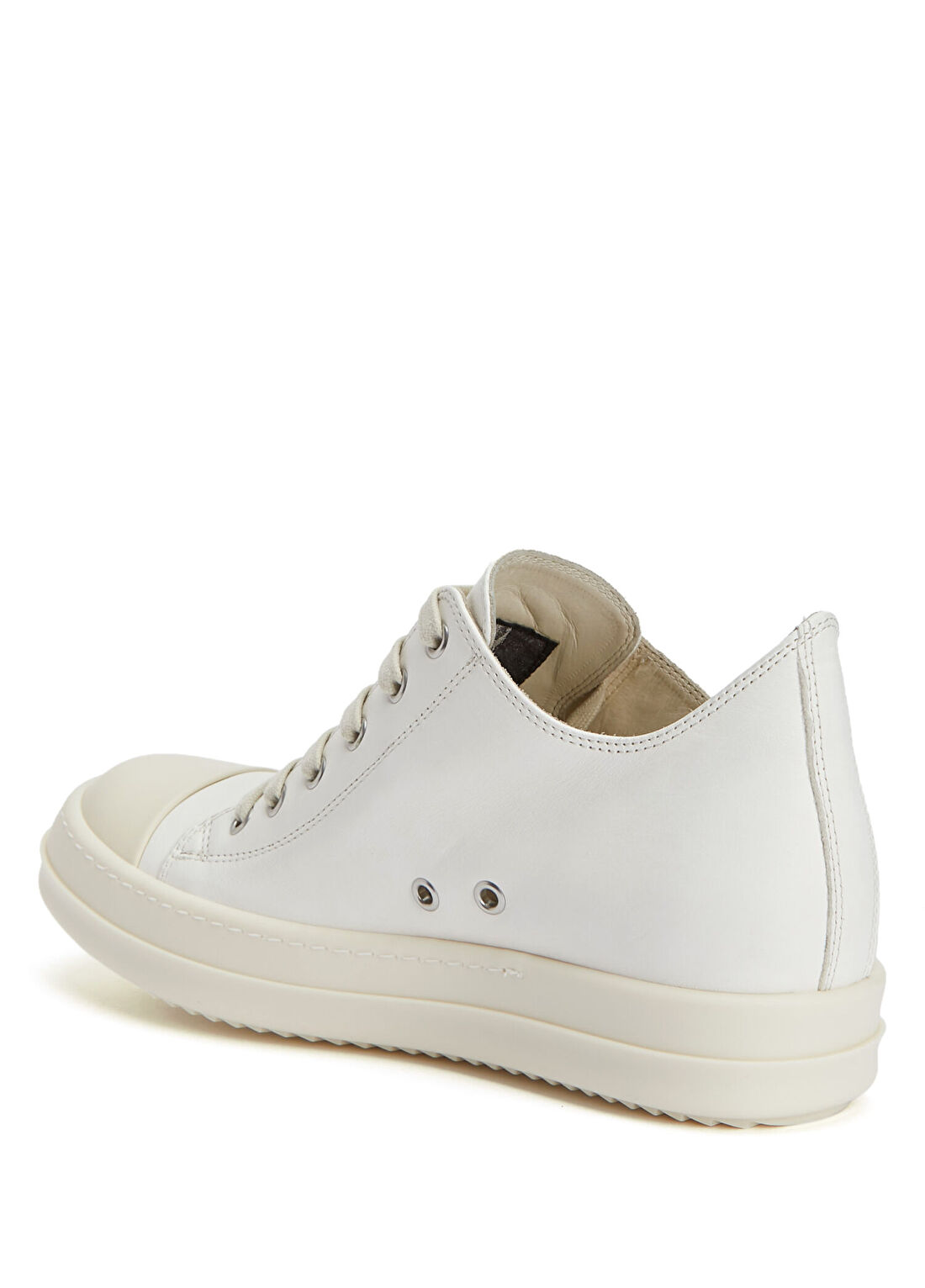 Rick Owens Low Beyaz Kadın Deri Sneaker. görsel 3
