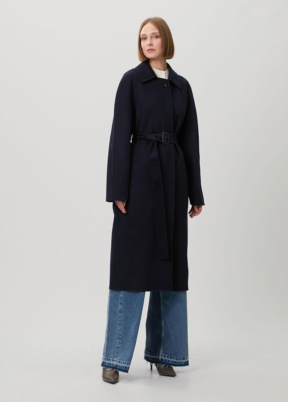 Stella McCartney Lacivert Yün Palto görsel 2
