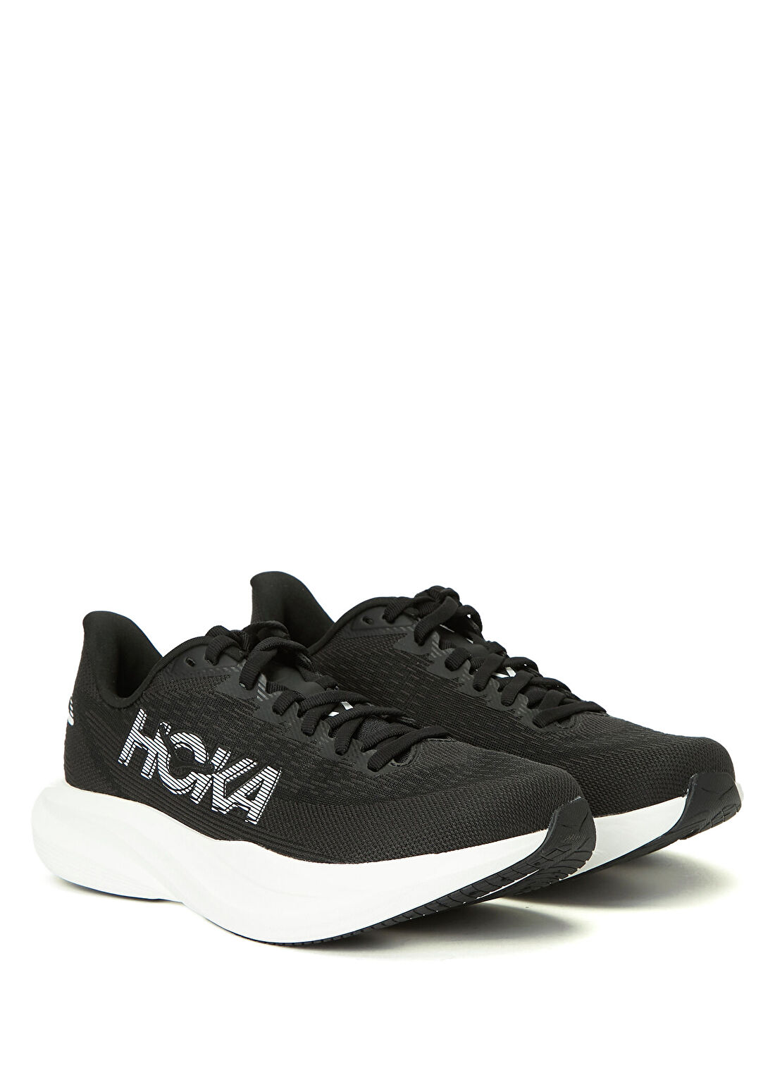 Hoka Mach 7 Siyah Beyaz Kadın Sneaker görsel 2