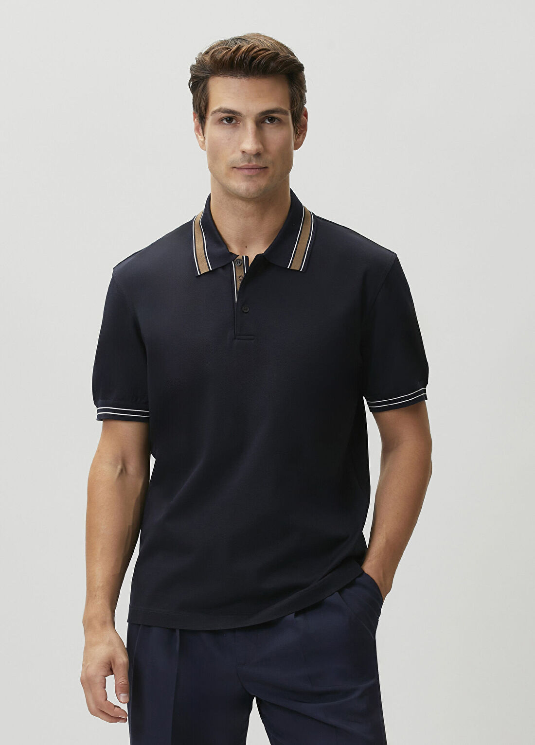 Ferragamo Koyu Lacivert Polo T-shirt