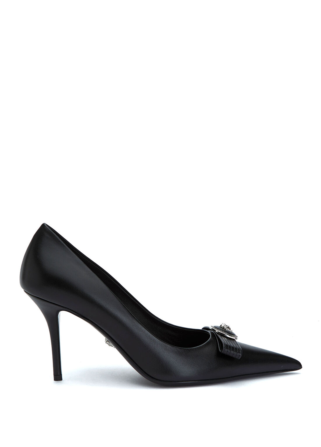 Versace Siyah Deri Stiletto