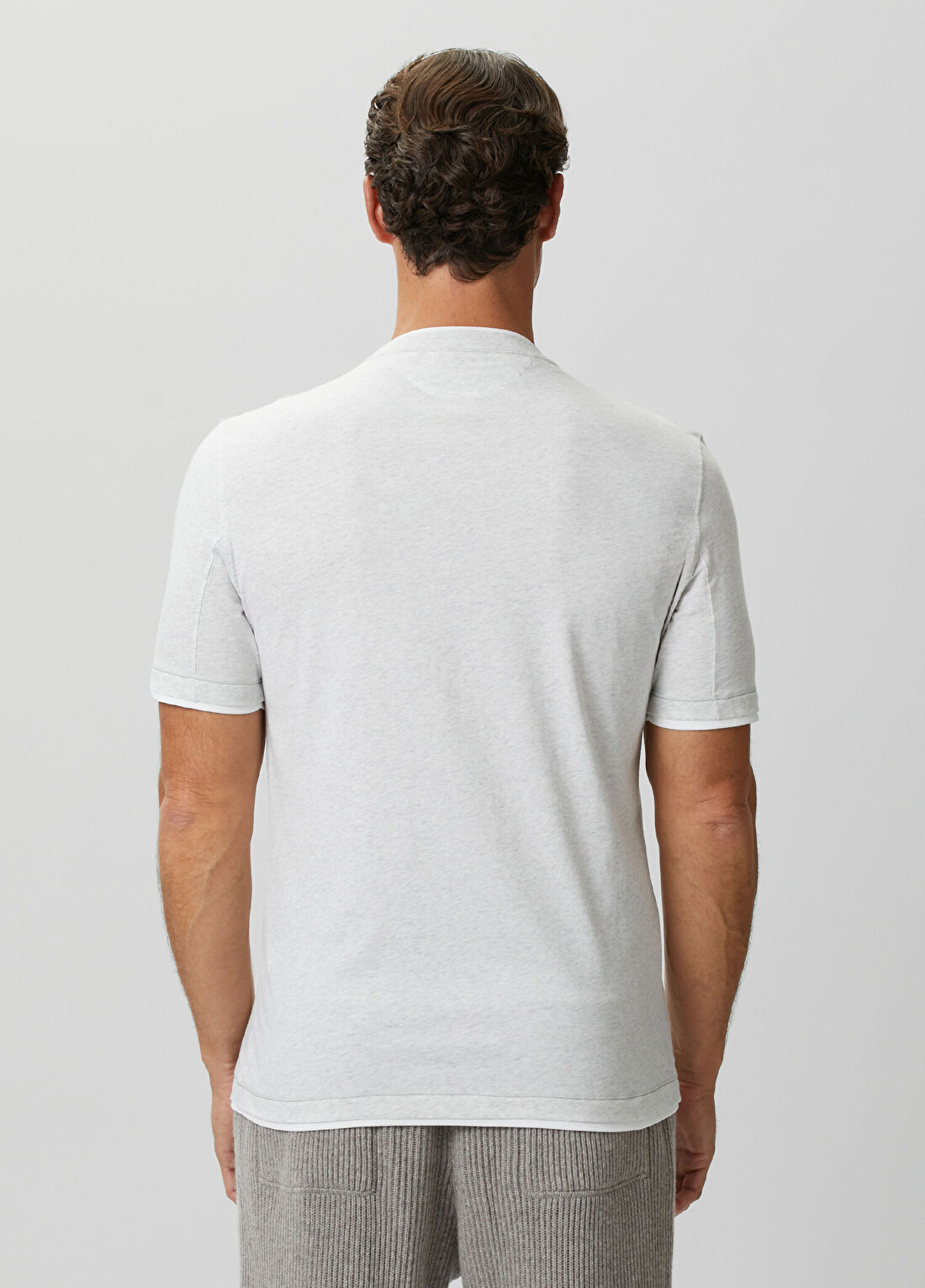Brunello Cucinelli Açık Gri T-shirt görsel 4