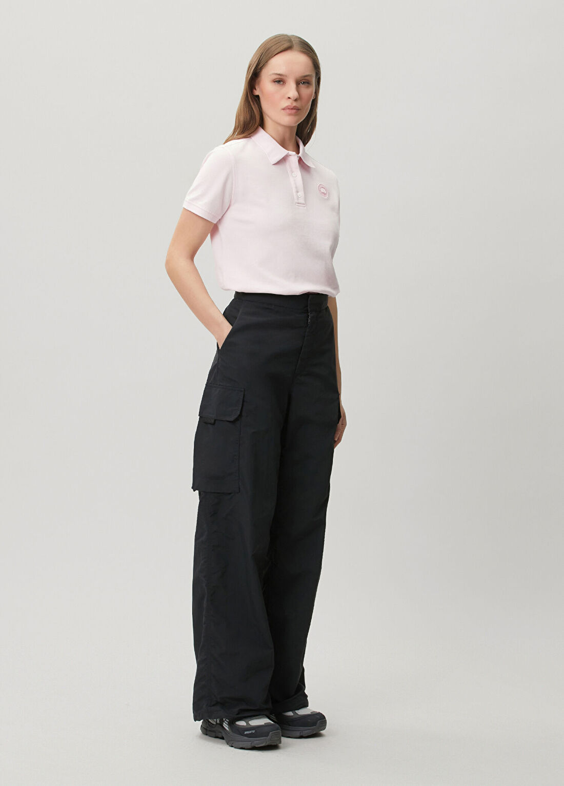 Canada Goose Pembe Polo T-shirt görsel 2