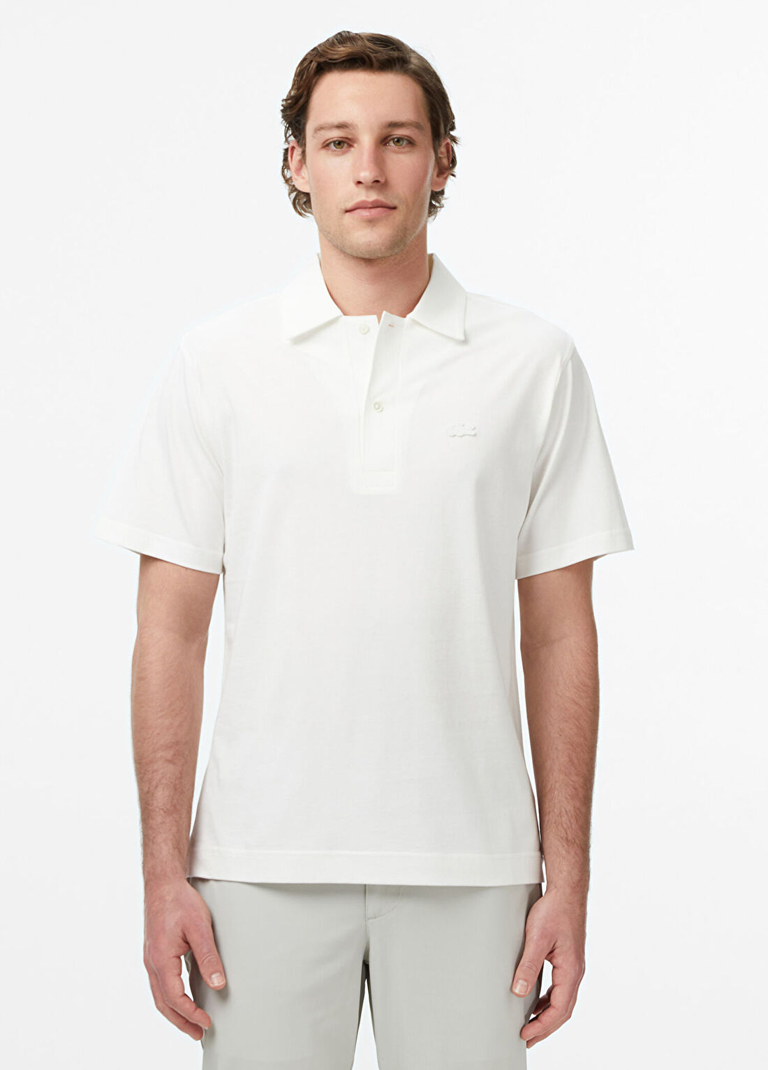 Lacoste Paris Beyaz Classic Fit Polo Yaka Kısa Kollu Erkek T-Shirt