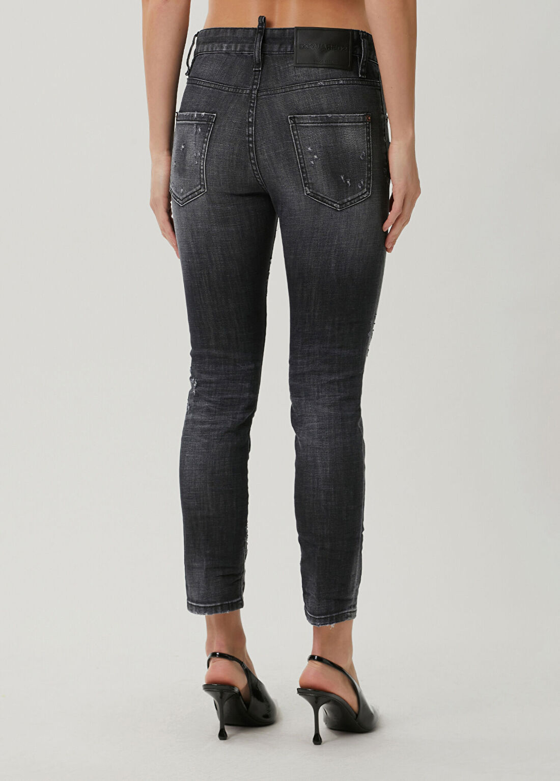 Dsquared2 Teddy Siyah Yıkamalı Jean Pantolon görsel 4