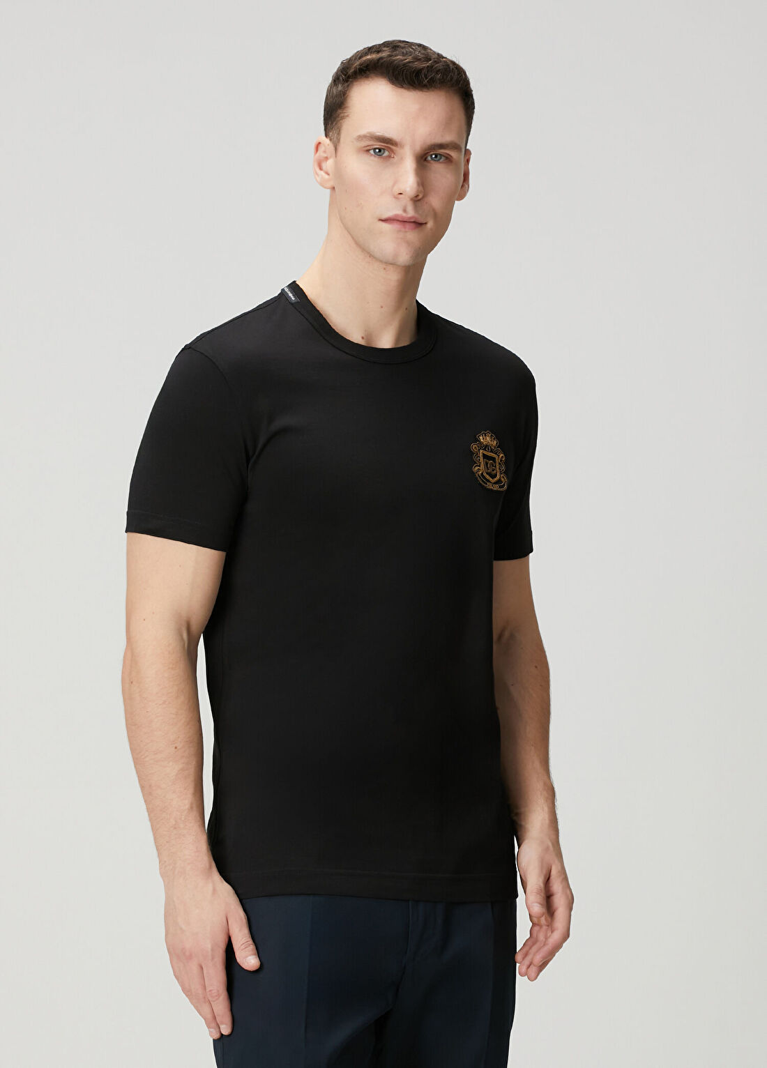 Dolce&Gabbana Siyah Logo Patchli T-shirt