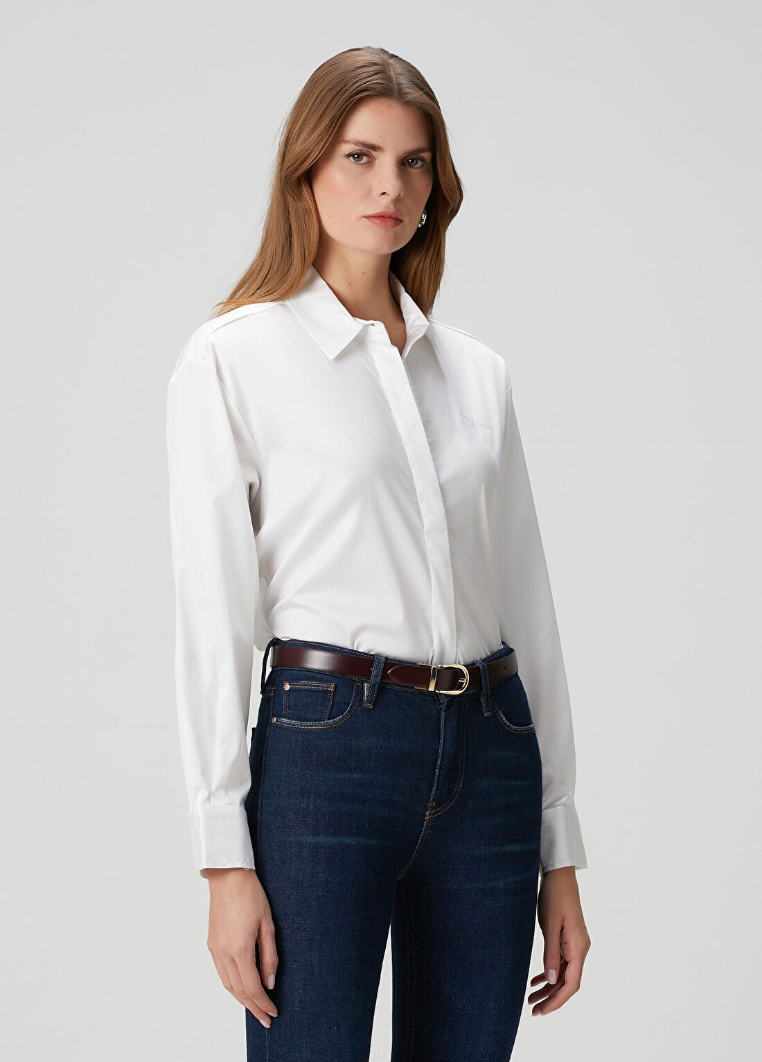 Guess Danila Comfort Fit Beyaz Gömlek görsel 3