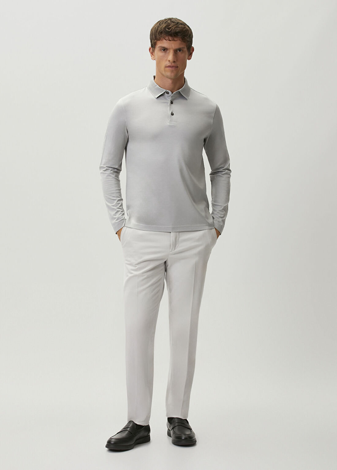 Pal Zileri Açık Gri Polo Yaka T-shirt görsel 2
