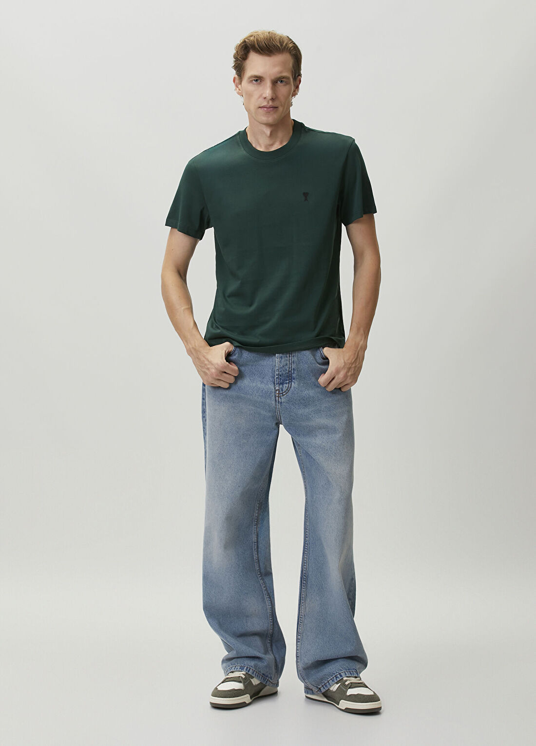 Ami Paris Yeşil Basic T-shirt görsel 2