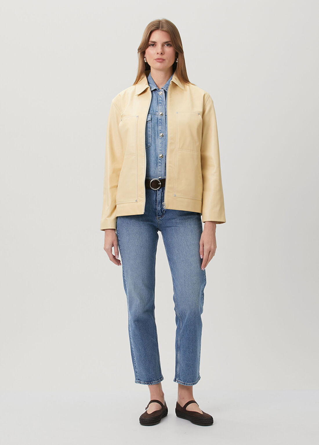 Rag&Bone Sid Sarı Deri Ceket görsel 2