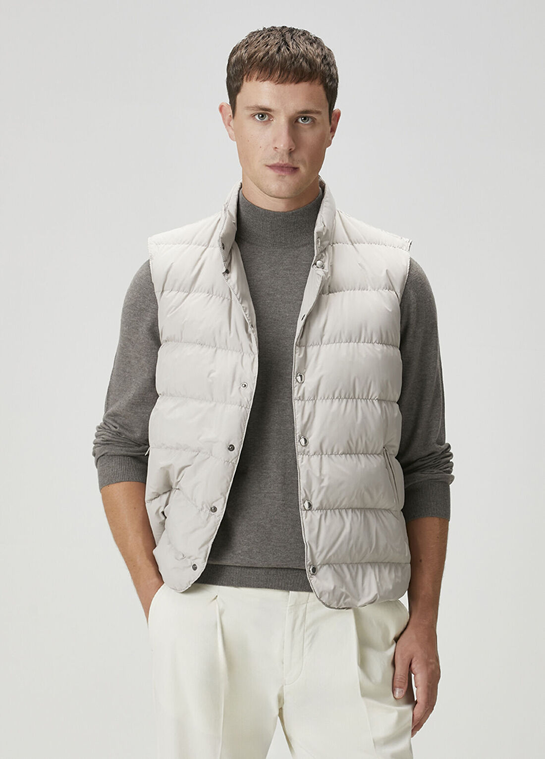 Beymen Collection Bej İnce Kapitone Yelek görsel 2