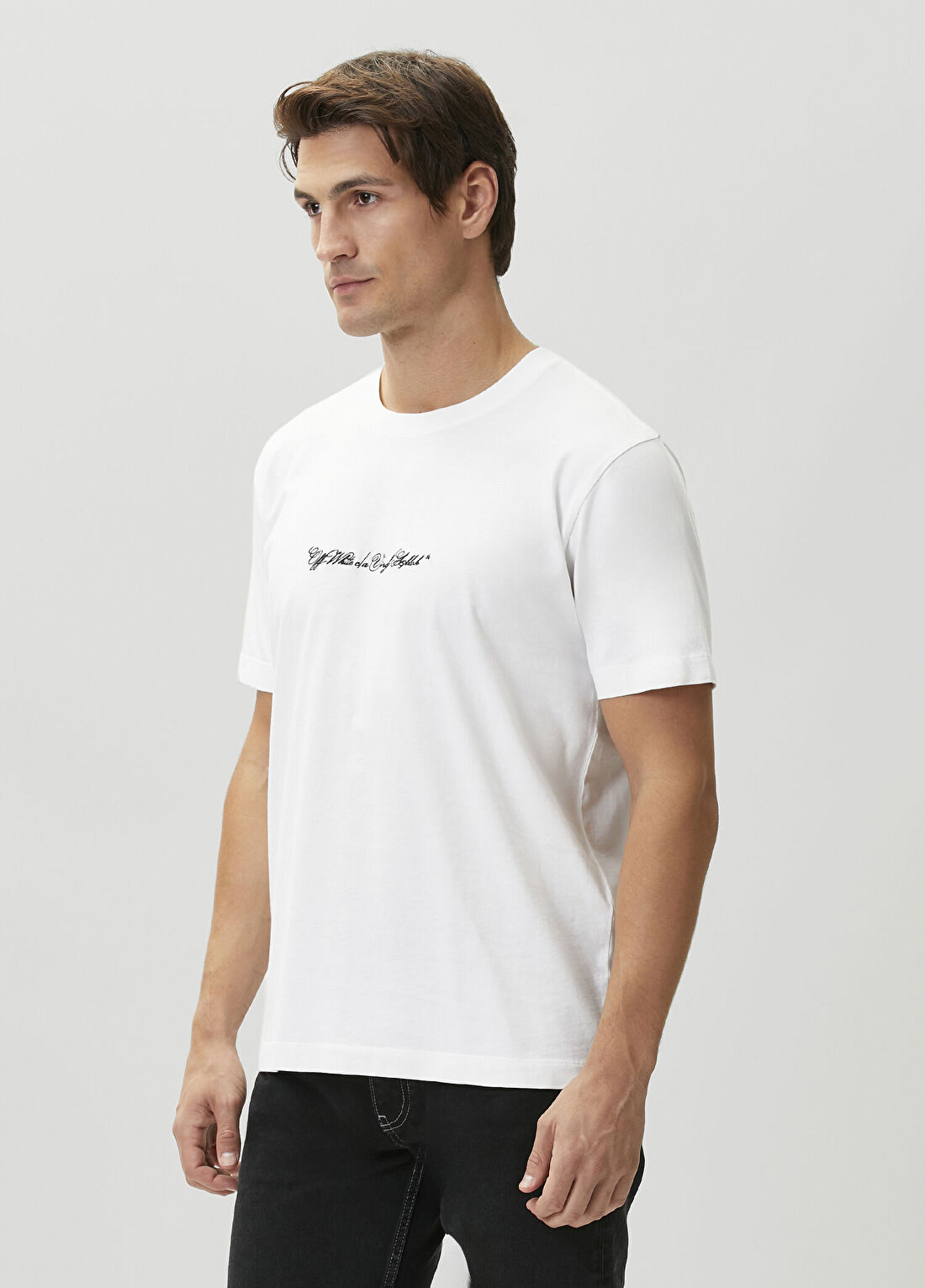 Off-White Beyaz Logo Baskılı T-shirt görsel 3