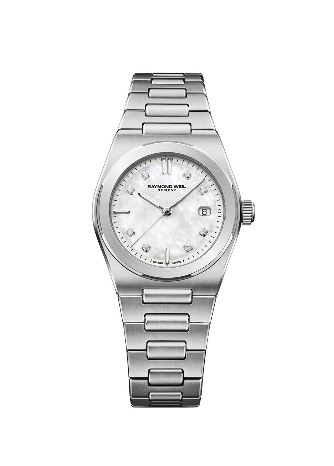 Raymond Weil RW1250ST97081 Pırlantalı Metalik Gri Çelik Kadın Kol Saati
