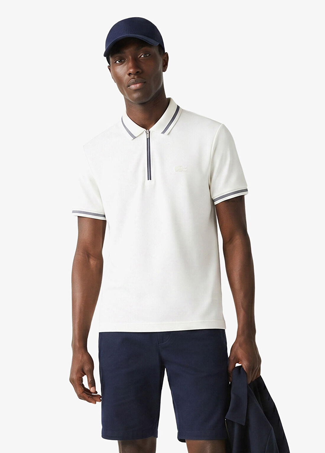 Lacoste Beyaz Regular Fit Polo Yaka Kısa Kollu Erkek T-Shirt