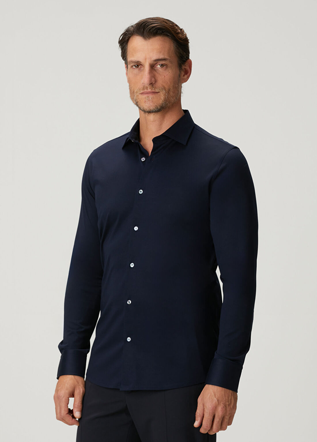 Beymen Collection Lacivert Merserize Gömlek görsel 4
