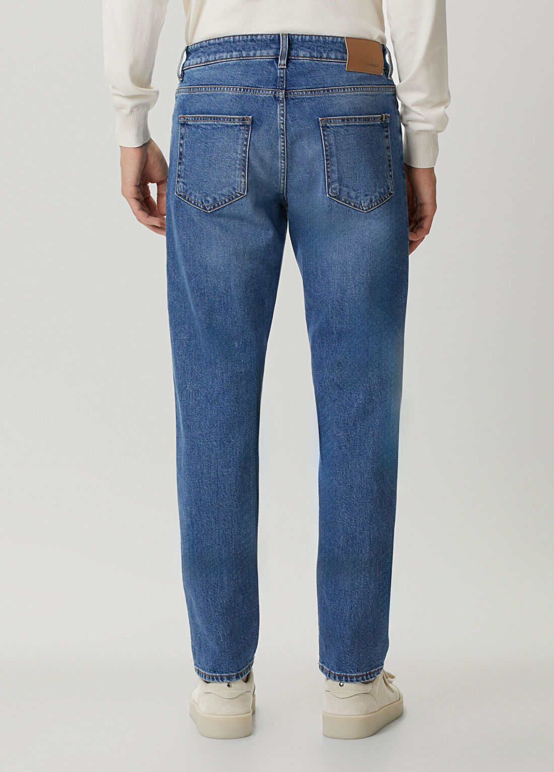 Canali Mavi Jean Pantolon görsel 3