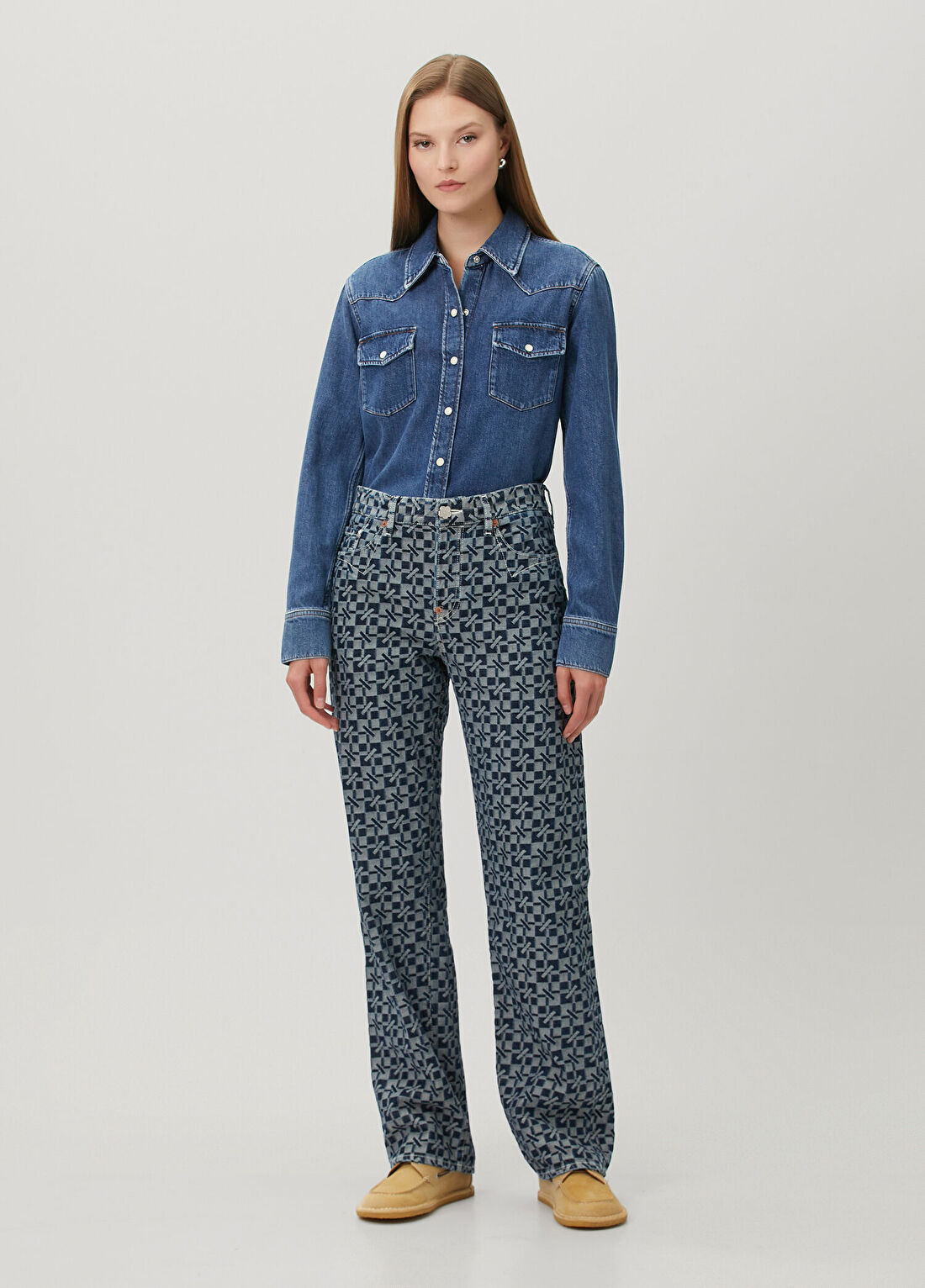 Kenzogram Straight Leg Mavi Jean Pantolon