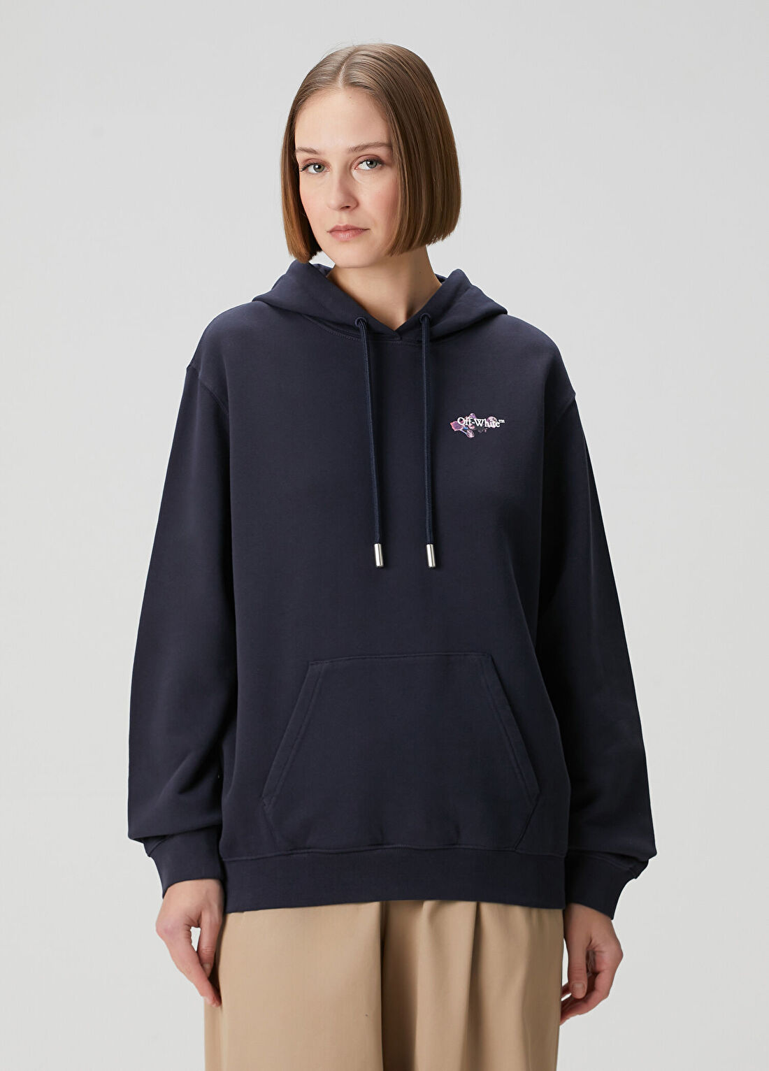 Off-White Dripped Watercolor Arrow Lacivert Sweatshirt