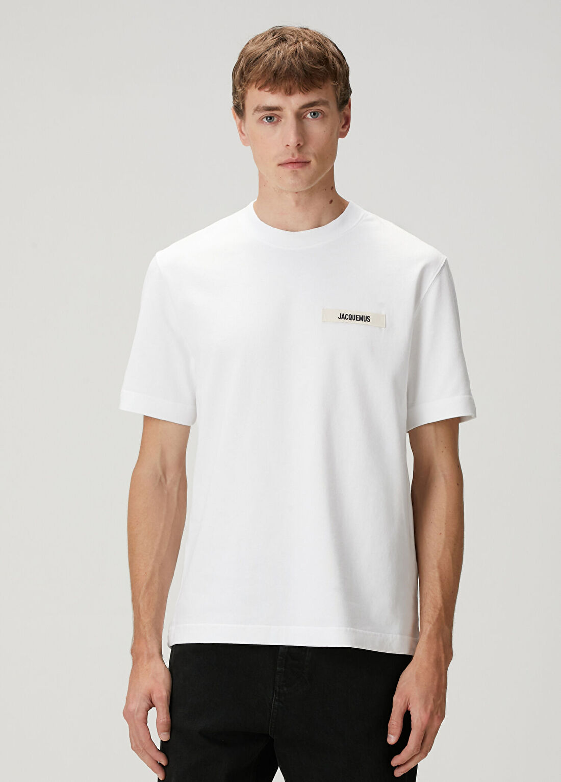 Jacquemus Gros Grain Beyaz Logo Patchli T-shirt
