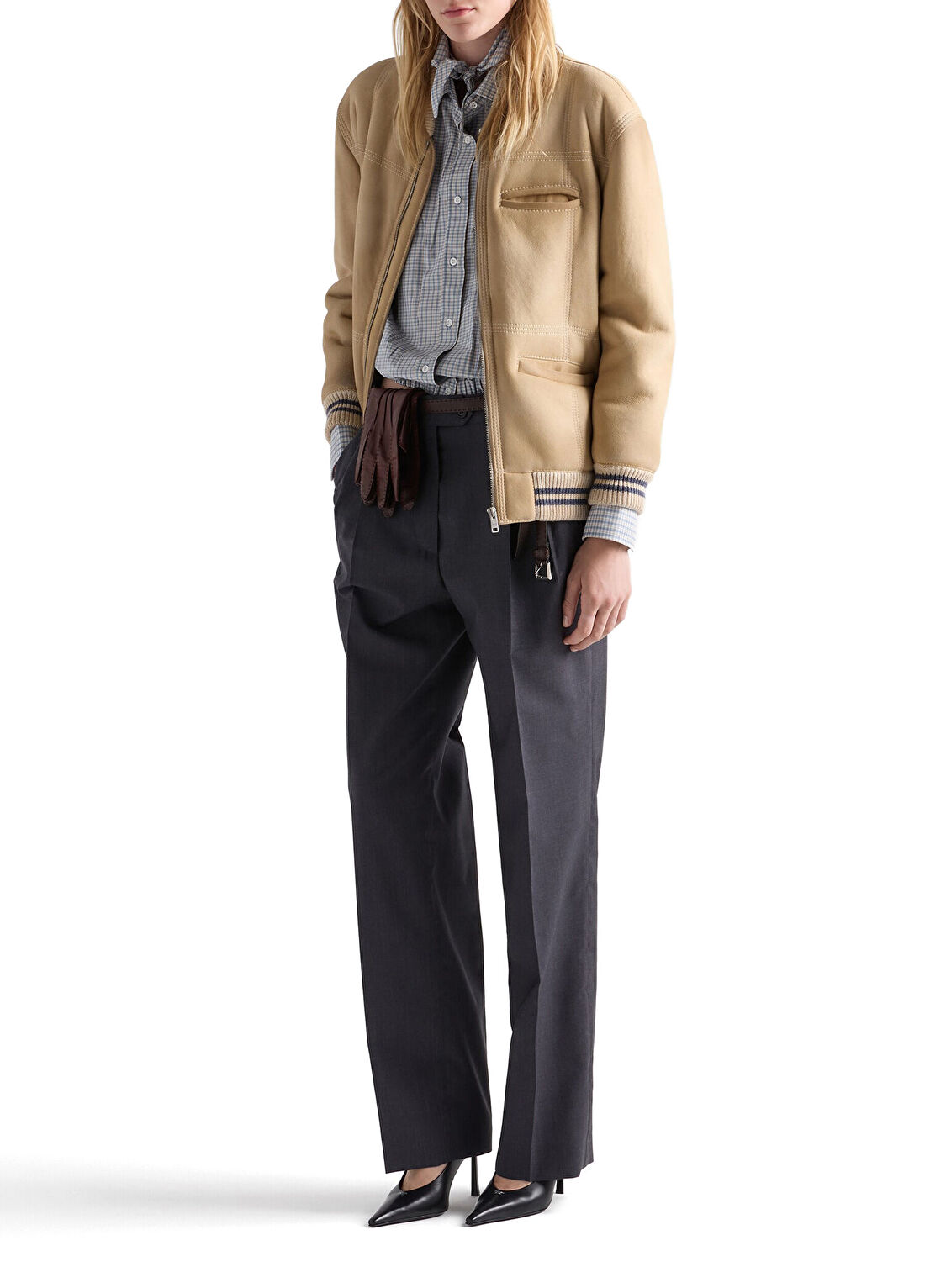 Prada Light Mohair Gri Kadın Pantolon görsel 2