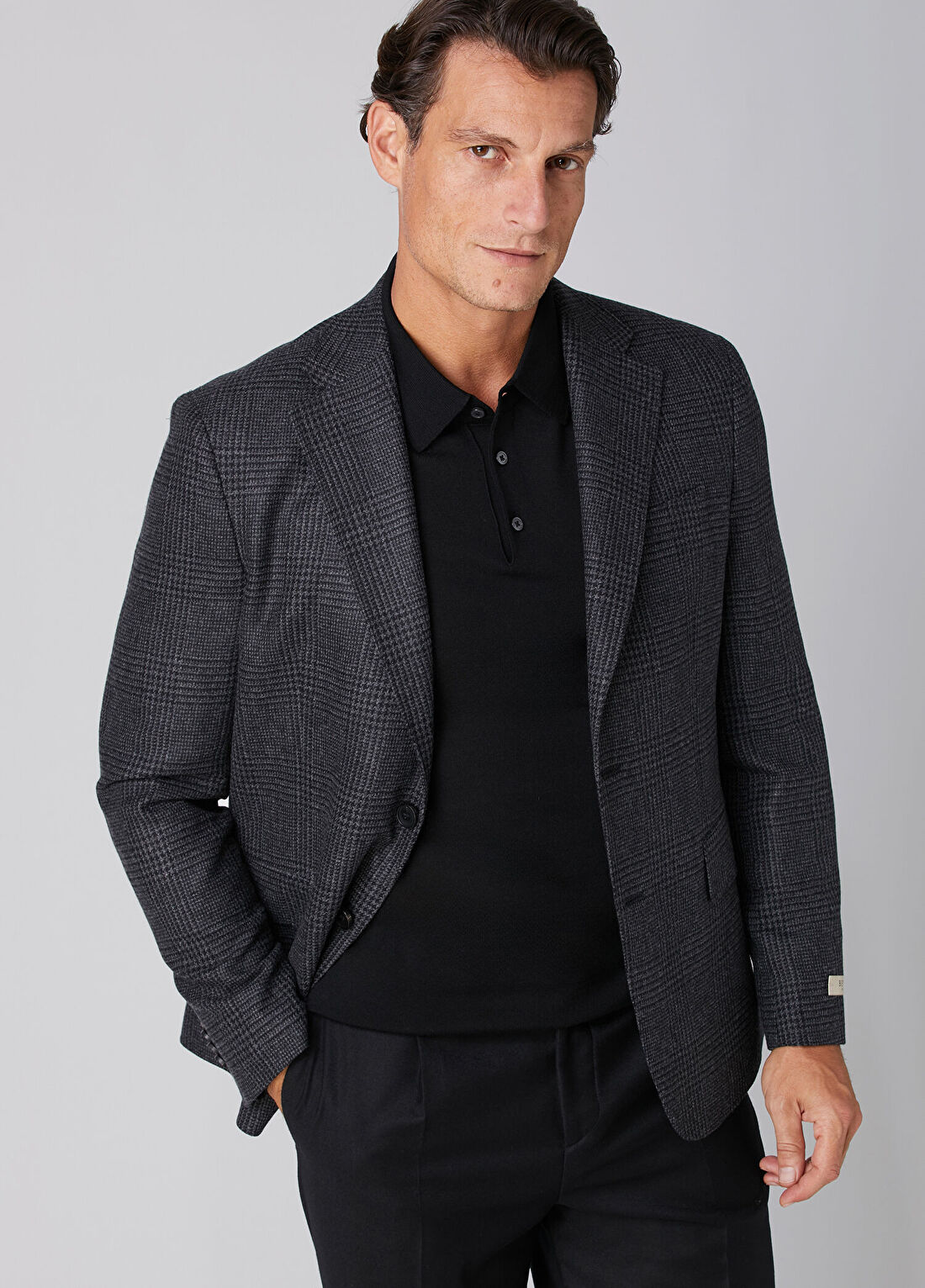 Beymen Collection Drop 7 Antrasit Ekoseli Yün Ceket