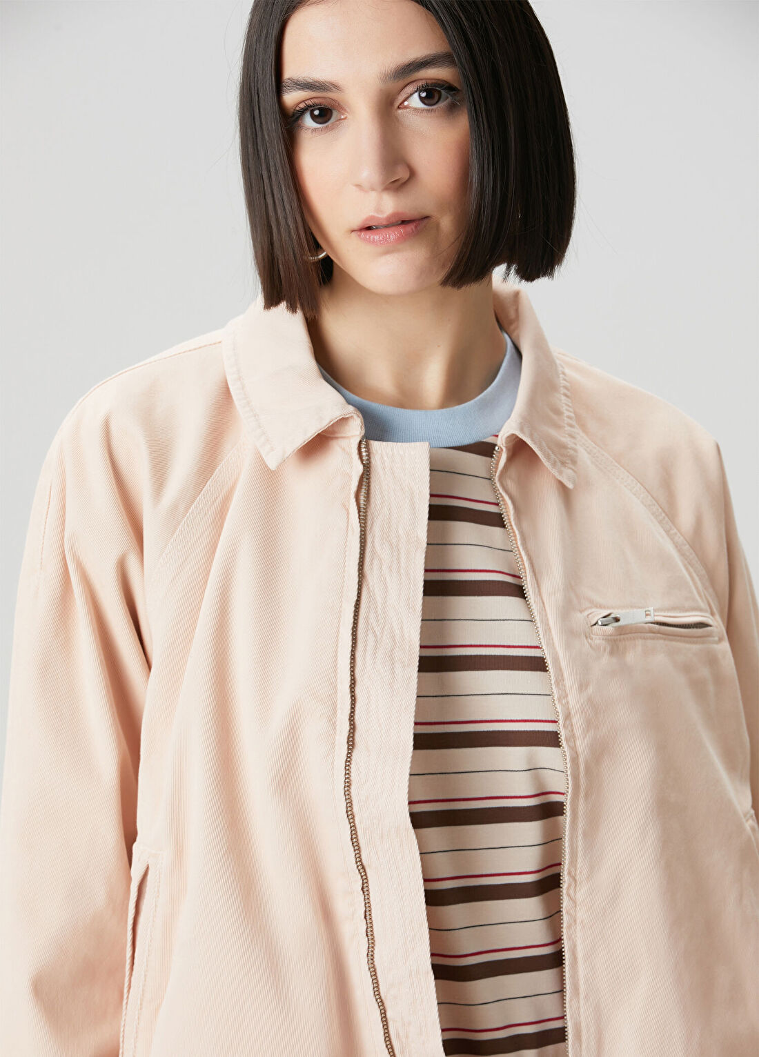 Academia Açık Pembe Denim Mont görsel 2