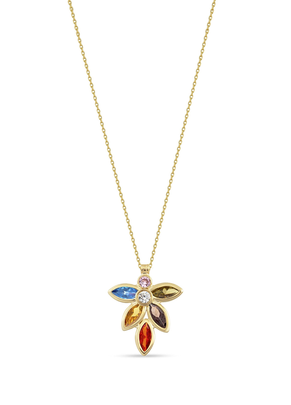 Orena Jewelry Grape Pırlanta Taşlı 14 Ayar Altın Kadın Kolye