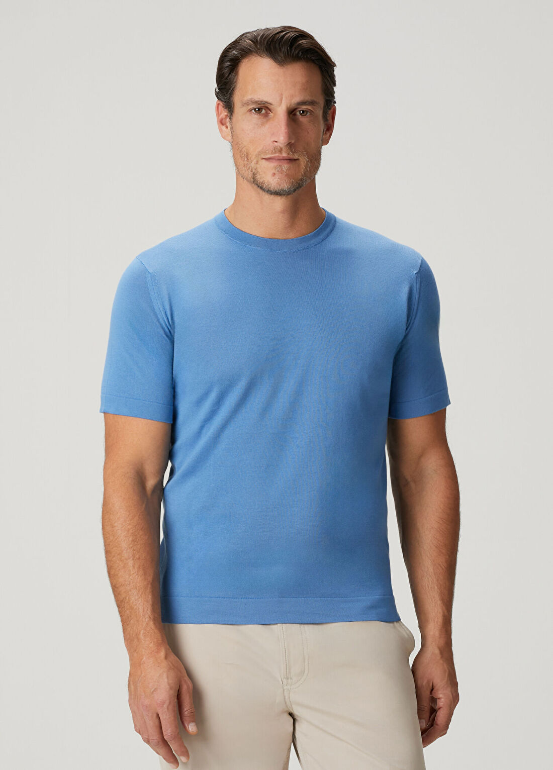 John Smedley Lorca Mavi Basic T-shirt