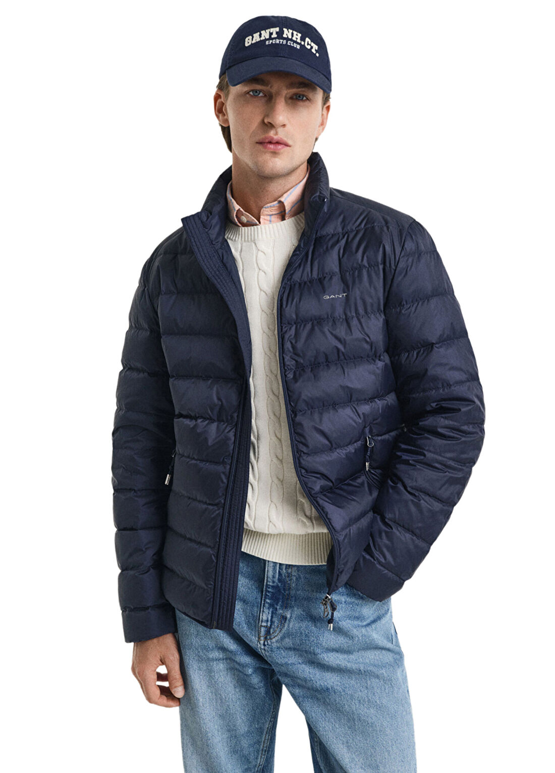 Gant Lacivert Regular Fit Dik Yaka Erkek Mont