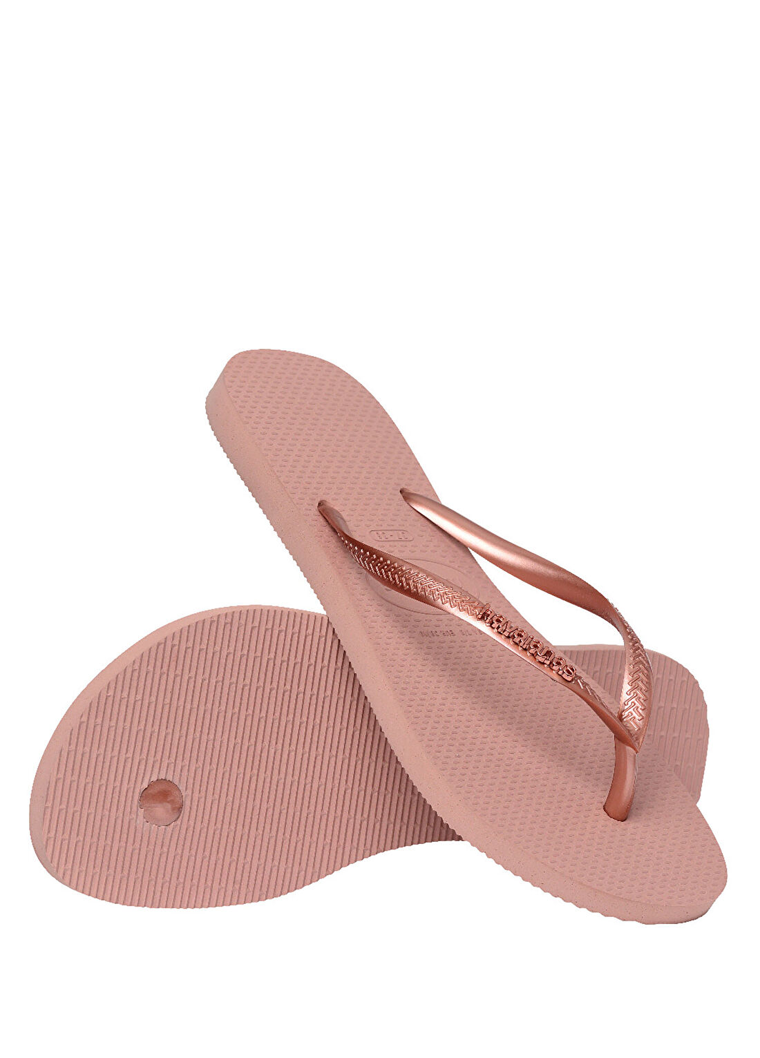 Havaianas Slim Logo Metallic Pembe Kadın Plaj Terliği görsel 4
