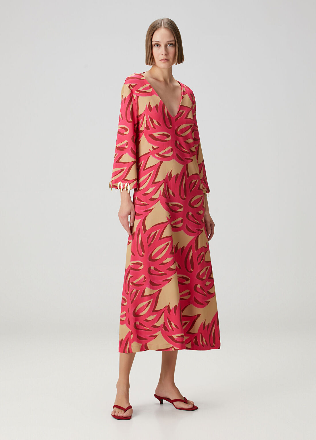 Themisz Ismene Desenli Kaftan görsel 2
