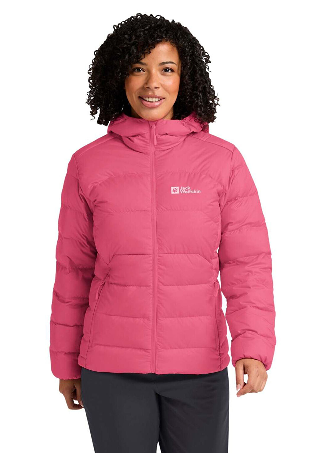 Jack Wolfskin Ather Do Hoody Rds Pembe Kapüşonlu Kadın Outdoor Mont görsel 2