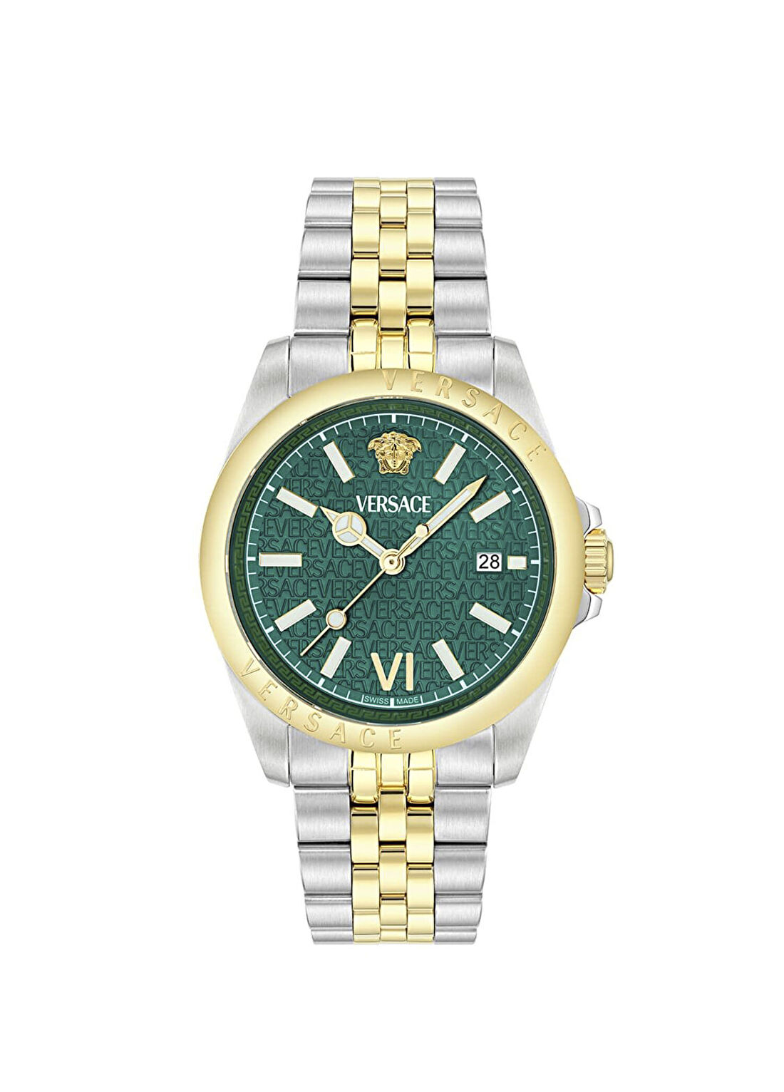 Versace VRSCVE9H00924 Altın Rengi Metalik Gri Çelik Unisex Kol Saati