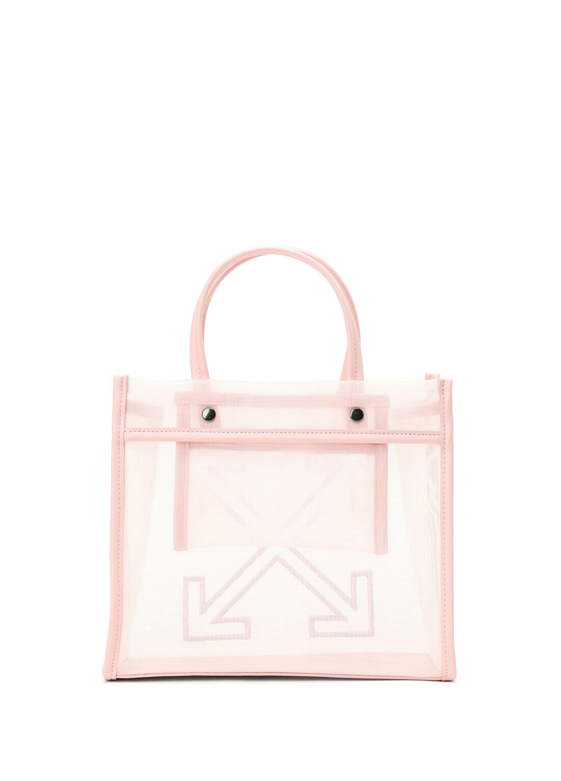 Off-White Pembe Kadın Şeffaf Plaj Çantası görsel 4